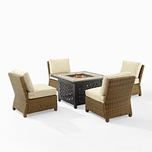 Crosley Bradenton Wicker Conversation Set Sand/Weathered Brown-5 Piece