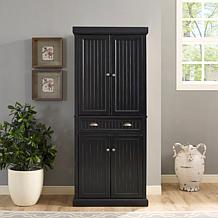Crosley Furniture Seaside Kitchen Pantry - Distressed Black
