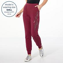 Curations x Debbie Denmon Metallic Embellished French Terry Jogger