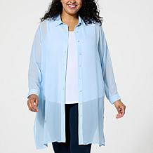 Curations x Nicole Hickl Button-Down Chiffon Duster