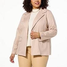 Curations x Nicole Hickl Pinstriped Knit Blazer