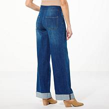 Curations x Sarah Anderson Stretch Denim Wide Leg Jean