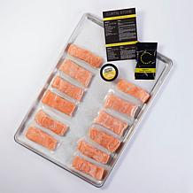 Curtis Stone 12-pk 6oz Skinless Faroe Island Salmon Filets w/Butter AS