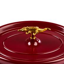 Curtis Stone 2-Quart Oval Shallow Roaster with Crocodile Knob