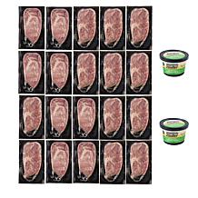 Curtis Stone 20-pack 6 oz. Boneless Pork Ribeyes w/ 3.5 oz. Butter AS