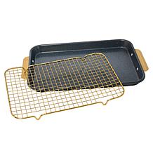 Curtis Stone 9" x 13" Sheet Pan with Goldtone Handles and Rack
