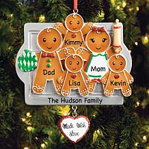 Custom Personalization Five Gingerbread Personalized Ornament