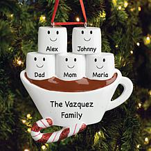 Custom Personalization Five Marshmallow & Hot Chocolate Ornament