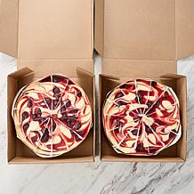 David's Cookies (2) 4lb NY Style Scratch Cheesecakes- Strawberry Swirl