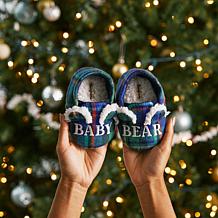 Dearfoams Infant Baby Bear Matching Christmas Slippers