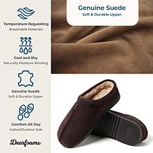 Dearfoams Men's Genuine Suede Indoor Outdoor Clog Slipper - Dean
