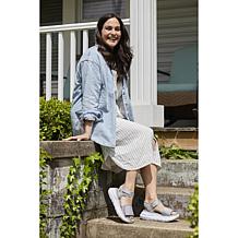 Dearfoams Women's Lightweight Adjustable Strap Platform Sandal - Odell