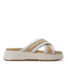Dearfoams Women's Lightweight Cross Strap Platform Sandal - Daisy