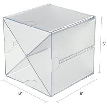 Deflecto Stackable X-Divided Storage Organizer - 6"X6"X6" Clear