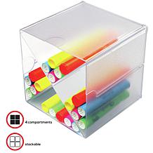 Deflecto Stackable X-Divided Storage Organizer - 6"X6"X6" Clear