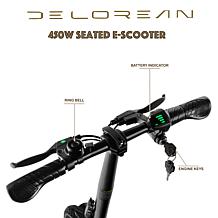 DeLorean 450W 36V Folding Seated E-Scooter w/Backrest & Accessories