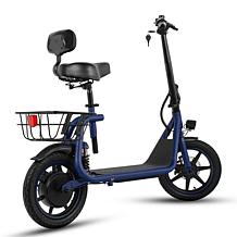 DeLorean 450W 36V Folding Seated E-Scooter w/Backrest & Accessories