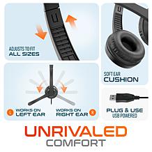 Delton 12y USB Wired Computer Headset w/ Mic for Laptops/PC