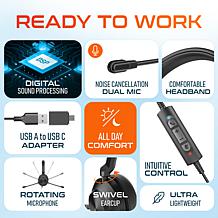 Delton 30Y Wired Computer Headset with Dual Noise Canceling Mics
