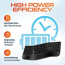 Delton KB200 Ergonomic Wireless Keyboard with S18 Vertical Mouse