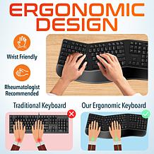 Delton KB200 Ergonomic Wireless Keyboard with S18 Vertical Mouse