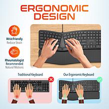 Delton KB250 USB Ergonomic Keyboard and Wrist Rest