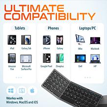 Delton KB75 Portable Foldable Keyboard for PC/Tablets/Phone/TV