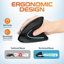 Delton S12 Ergonomic Vertical Wireless Rechargeable Computer Mouse