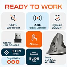 Delton S22 Ergonomic Vertical Wireless Computer Mouse