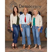 Democracy Button Down Tie-Front Denim Twill Jacket