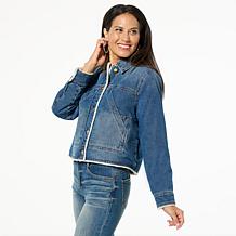 Democracy Long-Sleeve Sherpa-Lined Denim Jacket