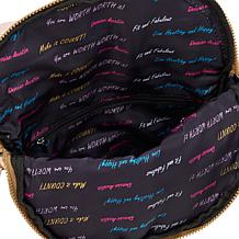 Denise Austin Chevron Quilted Crescent Crossbody Bag