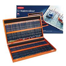 DERWENT 72-piece Watercolor Pencil Set with Hardwood Box