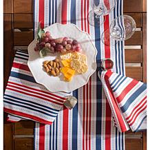 Design Imports 14" x 108" Patriotic Stripe Outdoor Table Runner