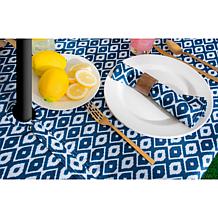 Design Imports 60" x 120" IKAT Outdoor Tablecloth with Zipper