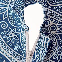 Design Imports 60" x 84" Blue Paisley Print Tablecloth with Zipper