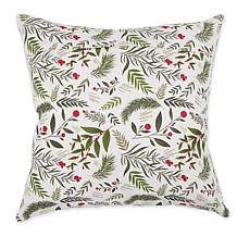 Design Imports Asst Holiday Sprig/Plaid Pillow Covers - Set of 4