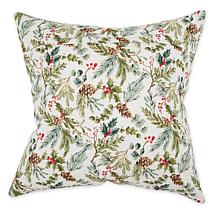 Design Imports Asst Holly Print/Stripe Pillow Covers - Set of 4