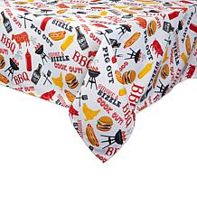 Design Imports BBQ Fun Print Outdoor Tablecloth - 60" x 120"