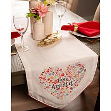 Design Imports Bon Apetit Sleur Heart Print Table Runner - 14" x 72"
