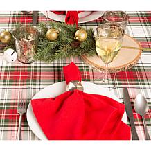 Design Imports Christmas Plaid Tablecloth 52-inch by 52-inch