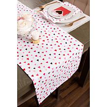 Design Imports Confetti Hearts Print Table Runner - 14" x 72" 