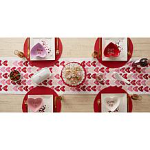 Design Imports Conversation Hearts Table Runner 14"x72"