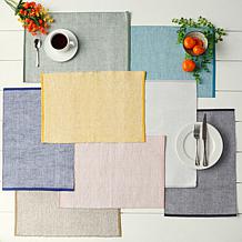 Design Imports Eco-Friendly Chambray Fine Ribbed Placemats - Set of 6