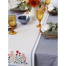 Design Imports Flower Garden Embellished Table Runner - 14" x 72"