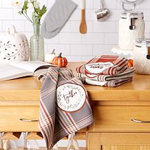 Design Imports Gathered Together Embellished Kitchen Towel Set of 4