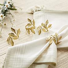 Design Imports Gold Vine Napkin Rings - Set of 6