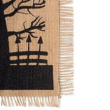 Design Imports Haunted House Burlap Table Runner 14" x 108"