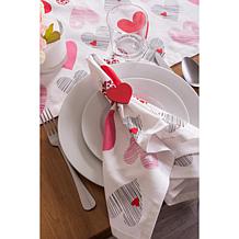 Design Imports Hearts Collage Print Table Runner - 14" x 72"