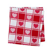 Design Imports Hearts Woven Check Napkin Set of 6